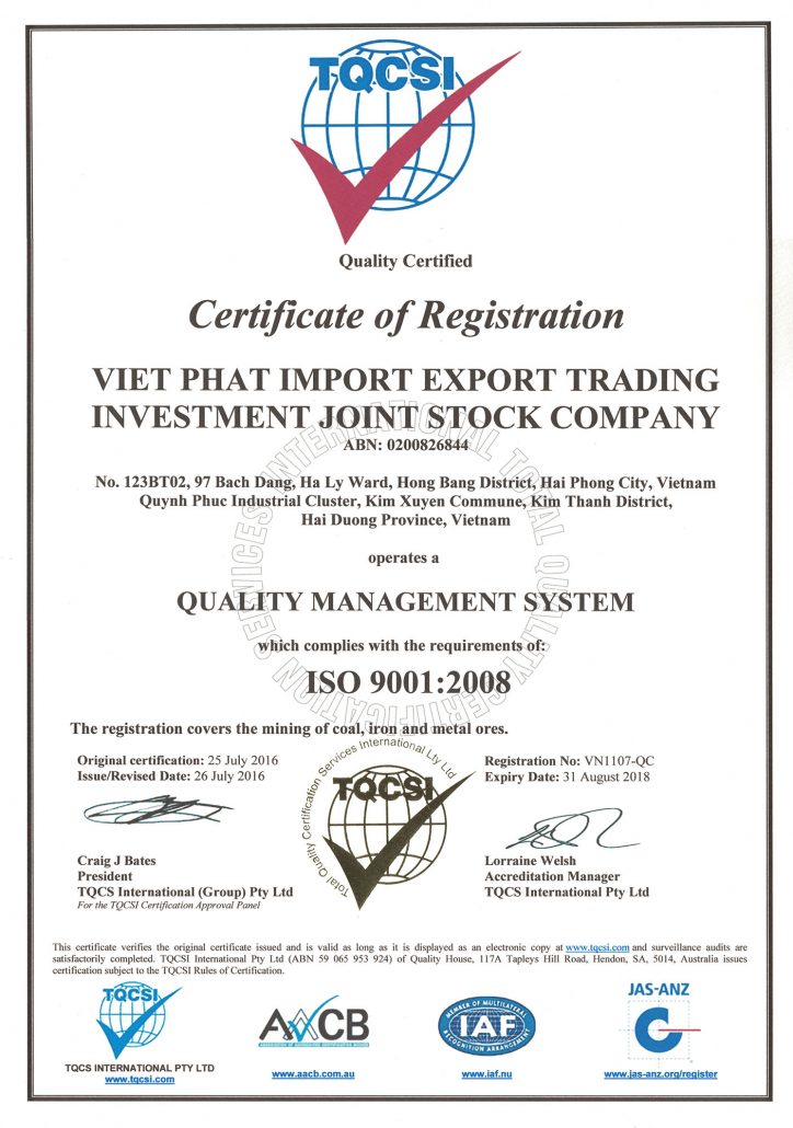QUALITY CERTIFIED ISO 9001:2008